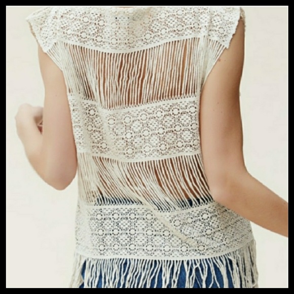 *SOLD OUT* Intricate Crochet and Fringe Tunic - Picture 3 of 3